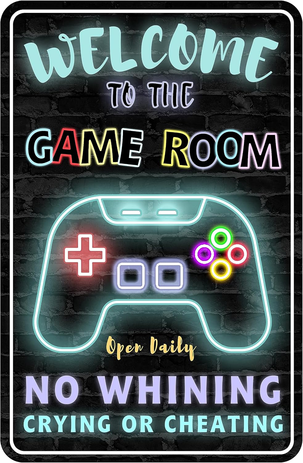 Gaming Accessories For Room - لافتة معدنية لغرفة الألعاب، ديكور جداري