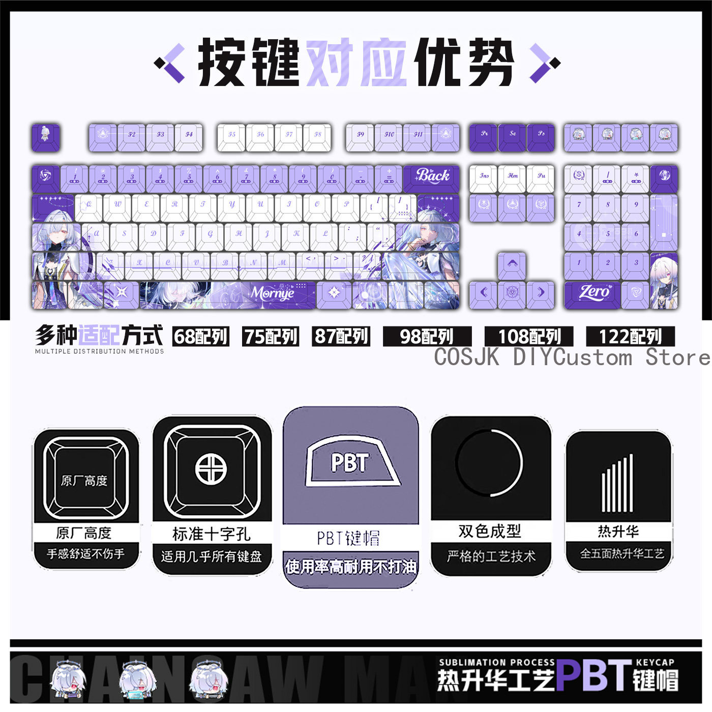 122 مفتاحًا بتصميم أنمي مورني  - مراجعة Gaming Accessories In China وسعره